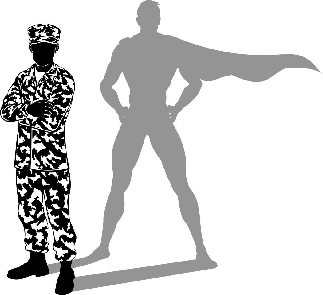 Super Hero Soldier Silhouette Superhero Shadow